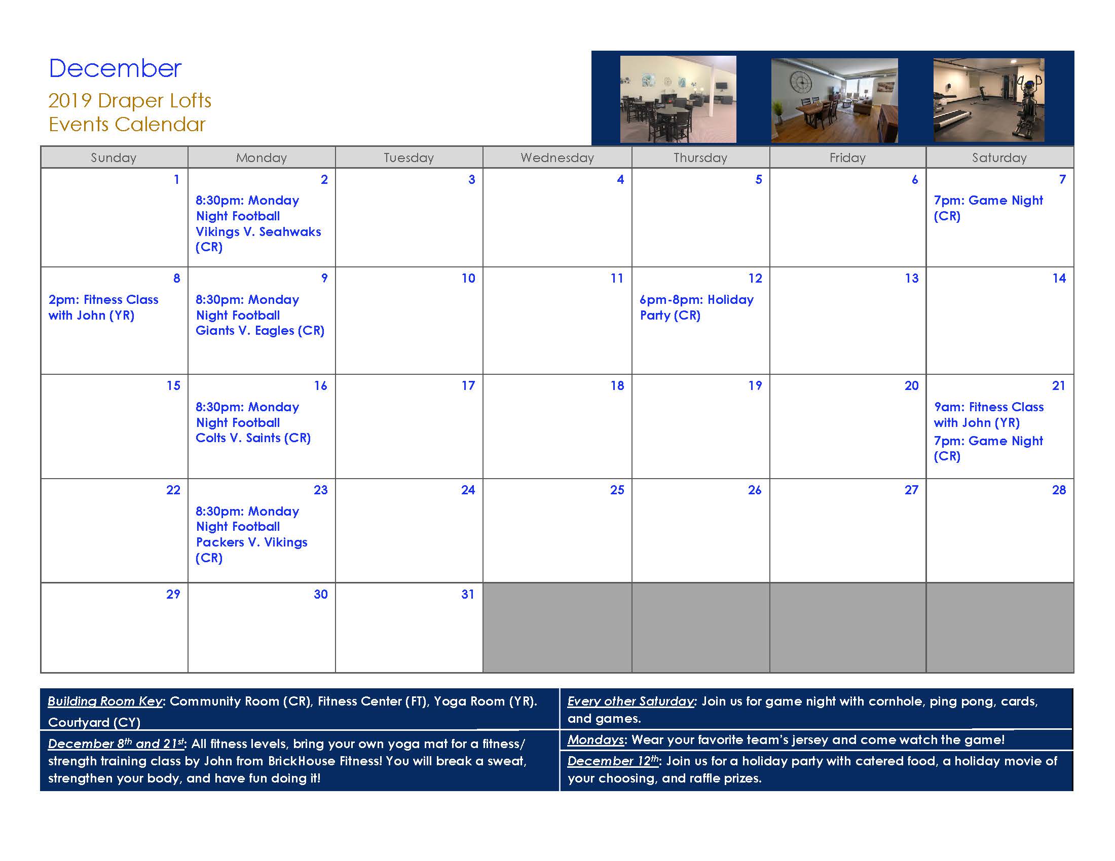 December Event Calendar Sunrise Management and Consulting